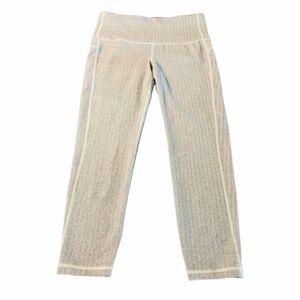 GAP - WOMENS GRAY/WHITE CROP LEGGINGS SIZE MEDIUM